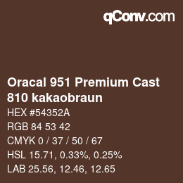 Farbcode: Oracal 951 Premium Cast - 810 kakaobraun | qconv.com