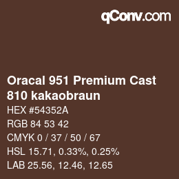 Code couleur: Oracal 951 Premium Cast - 810 kakaobraun | qconv.com