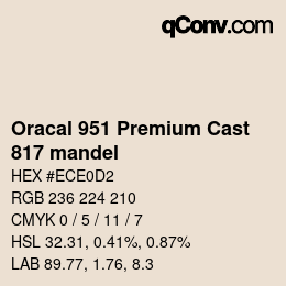 Farbcode: Oracal 951 Premium Cast - 817 mandel | qconv.com