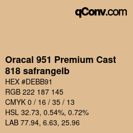 Farbcode: Oracal 951 Premium Cast - 818 safrangelb | qconv.com