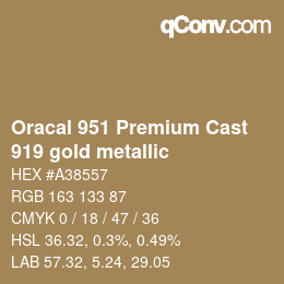 カラーコード: Oracal 951 Premium Cast - 919 gold metallic | qconv.com