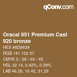 Farbcode: Oracal 951 Premium Cast - 920 bronze | qconv.com