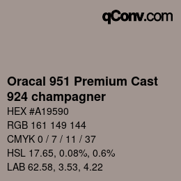 Código de color: Oracal 951 Premium Cast - 924 champagner | qconv.com