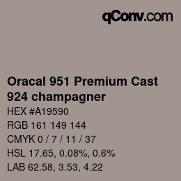 Code couleur: Oracal 951 Premium Cast - 924 champagner | qconv.com