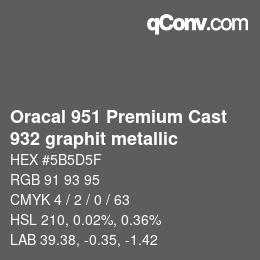 Farbcode: Oracal 951 Premium Cast - 932 graphit metallic | qconv.com