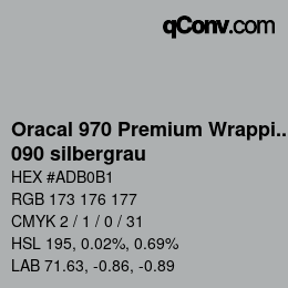 Código de color: Oracal 970 Premium Wrapping Cast - 090 silbergrau | qconv.com