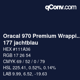 カラーコード: Oracal 970 Premium Wrapping Cast - 177 jachtblau | qconv.com