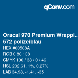 Code couleur: Oracal 970 Premium Wrapping Cast - 572 polizeiblau | qconv.com