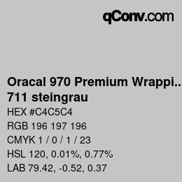 Código de color: Oracal 970 Premium Wrapping Cast - 711 steingrau | qconv.com