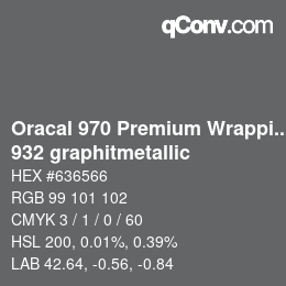 Code couleur: Oracal 970 Premium Wrapping Cast - 932 graphitmetallic | qconv.com