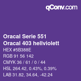 Farbcode: Oracal Serie 551 - Oracal 403 hellviolett | qconv.com