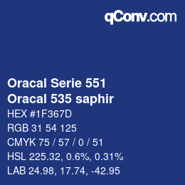 Farbcode: Oracal Serie 551 - Oracal 535 saphir | qconv.com