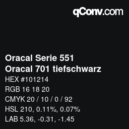 Farbcode: Oracal Serie 551 - Oracal 701 tiefschwarz | qconv.com