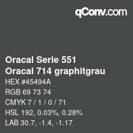 Farbcode: Oracal Serie 551 - Oracal 714 graphitgrau | qconv.com