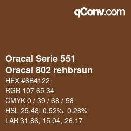 Farbcode: Oracal Serie 551 - Oracal 802 rehbraun | qconv.com