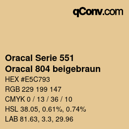 Farbcode: Oracal Serie 551 - Oracal 804 beigebraun | qconv.com