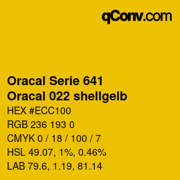 カラーコード: Oracal Serie 641 - Oracal 022 shellgelb | qconv.com