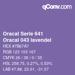 Farbcode: Oracal Serie 641 - Oracal 043 lavendel | qconv.com