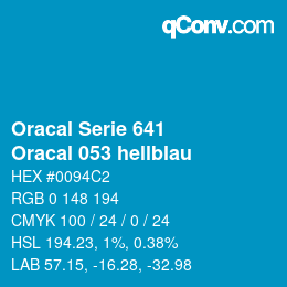 Farbcode: Oracal Serie 641 - Oracal 053 hellblau | qconv.com