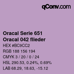 Farbcode: Oracal Serie 651 - Oracal 042 flieder | qconv.com
