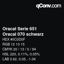 Farbcode: Oracal Serie 651 - Oracal 070 schwarz | qconv.com