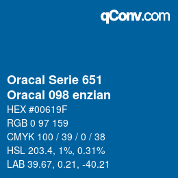 Farbcode: Oracal Serie 651 - Oracal 098 enzian | qconv.com