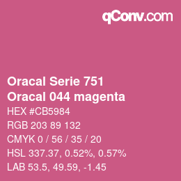 Farbcode: Oracal Serie 751 - Oracal 044 magenta | qconv.com