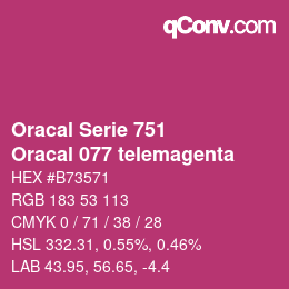 カラーコード: Oracal Serie 751 - Oracal 077 telemagenta | qconv.com