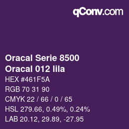 Color code: Oracal Serie 8500 - Oracal 012 lila | qconv.com