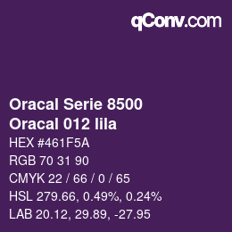 カラーコード: Oracal Serie 8500 - Oracal 012 lila | qconv.com