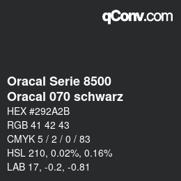 カラーコード: Oracal Serie 8500 - Oracal 070 schwarz | qconv.com