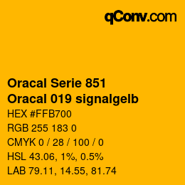 Code couleur: Oracal Serie 851 - Oracal 019 signalgelb | qconv.com