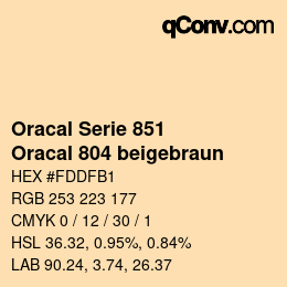 カラーコード: Oracal Serie 851 - Oracal 804 beigebraun | qconv.com