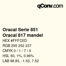 カラーコード: Oracal Serie 851 - Oracal 817 mandel | qconv.com