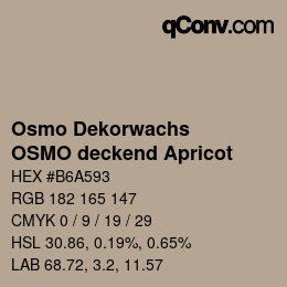 Código de color: Osmo Dekorwachs - OSMO deckend Apricot | qconv.com