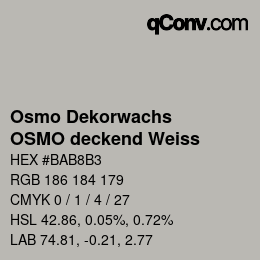 Farbcode: Osmo Dekorwachs - OSMO deckend Weiss | qconv.com