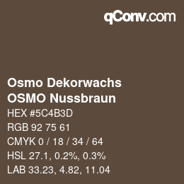 カラーコード: Osmo Dekorwachs - OSMO Nussbraun | qconv.com