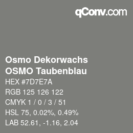 カラーコード: Osmo Dekorwachs - OSMO Taubenblau | qconv.com