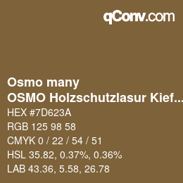 Color code: Osmo many - OSMO Holzschutzlasur Kiefer | qconv.com