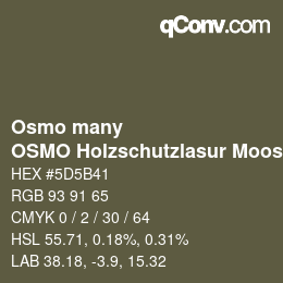 Código de color: Osmo many - OSMO Holzschutzlasur Moosgruen | qconv.com