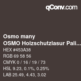 Código de color: Osmo many - OSMO Holzschutzlasur Palisander | qconv.com