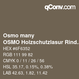 Code couleur: Osmo many - OSMO Holzschutzlasur Rindengrau | qconv.com