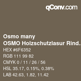 カラーコード: Osmo many - OSMO Holzschutzlasur Rindengrau | qconv.com