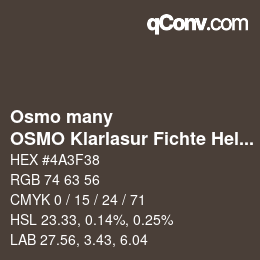 Código de color: Osmo many - OSMO Klarlasur Fichte Hell | qconv.com