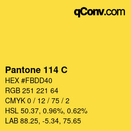 颜色代码: Pantone 114 C | qconv.com