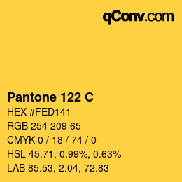 Code couleur: Pantone 122 C | qconv.com