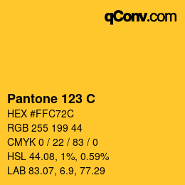 カラーコード: Pantone 123 C | qconv.com