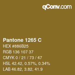 Code couleur: Pantone 1265 C | qconv.com