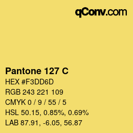 Code couleur: Pantone 127 C | qconv.com