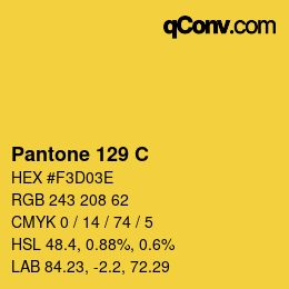 Code couleur: Pantone 129 C | qconv.com
